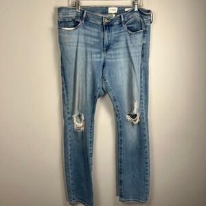FRAME Le Garçon Distressed Jeans Light Wash Premium Denim Women's 33